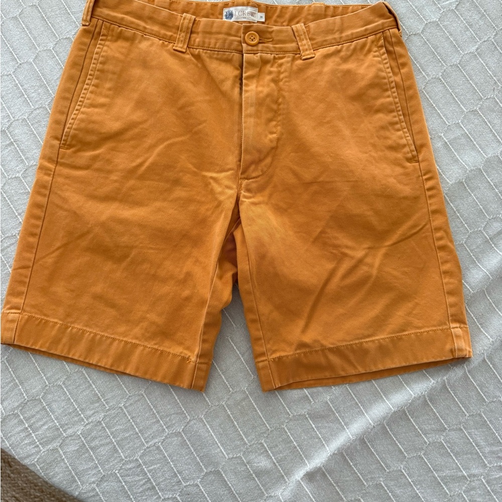J. Crew Men's Orange Flat-Front Chino Shorts